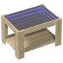 Mesa de centro y LED madera ingeniería roble Sonoma 73x53x45 cm de , Mesas de centro - Ref: Foro24-847548, Precio: 132,48 €, ...