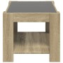 Center table and LED engineered wood Sonoma oak 73x53x45 cm by , Coffee table - Ref: Foro24-847548, Price: 132,99 €, Discount: %