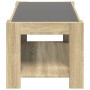 Mesa de centro y LED madera ingeniería roble Sonoma 93x53x45 cm de , Mesas de centro - Ref: Foro24-847555, Precio: 150,99 €, ...