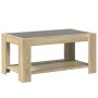 Mesa de centro y LED madera ingeniería roble Sonoma 93x53x45 cm de , Mesas de centro - Ref: Foro24-847555, Precio: 150,99 €, ...