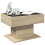 Center table and LED engineered wood Sonoma oak 70x50x45 cm by , Coffee table - Ref: Foro24-847534, Price: 138,63 €, Discount: %