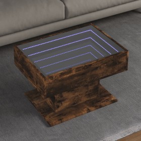 Mesa de centro y LED madera ingeniería roble ahumado 70x50x45cm de , Mesas de centro - Ref: Foro24-847536, Precio: 138,76 €, ...