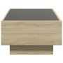 Center table and LED engineered oak wood Sonoma 90x50x30 cm by , Coffee table - Ref: Foro24-847520, Price: 152,12 €, Discount: %