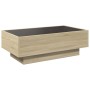 Mesa de centro y LED madera ingeniería roble Sonoma 90x50x30 cm de , Mesas de centro - Ref: Foro24-847520, Precio: 152,12 €, ...