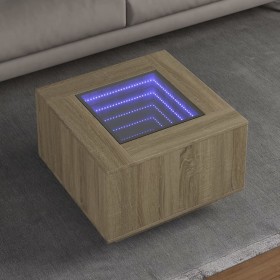 Mesa de centro y LED madera ingeniería roble Sonoma 60x60x40 cm de , Mesas de centro - Ref: Foro24-847569, Precio: 130,99 €, ...