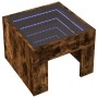 Bedside table with Infinity LED smoked oak 40x40x30 cm by , Nightstands - Ref: Foro24-3284074, Price: 69,48 €, Discount: %