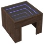 Mesita de noche con Infinity LED marrón roble 40x40x30 cm de , Mesitas de noche - Ref: Foro24-3284076, Precio: 71,77 €, Descu...