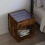 Bedside table with Infinity LED brown oak 40x40x50 cm by , Nightstands - Ref: Foro24-3284083, Price: 80,54 €, Discount: %