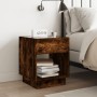 Bedside table with Infinity LED smoked oak 40x40x50 cm by , Nightstands - Ref: Foro24-3284081, Price: 77,94 €, Discount: %