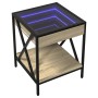 Bedside table with Infinity LED Sonoma oak 40x40x49 cm by , Nightstands - Ref: Foro24-3284097, Price: 72,68 €, Discount: %