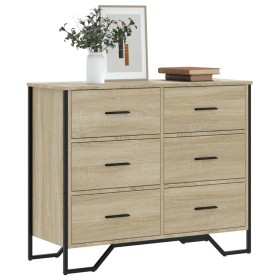 Engineered wood chest of drawers in Sonoma oak 91x35.5x74.5 cm by , Drawers - Ref: Foro24-3295303, Price: 154,17 €, Discount: %