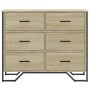 Engineered wood chest of drawers in Sonoma oak 91x35.5x74.5 cm by , Drawers - Ref: Foro24-3295303, Price: 153,96 €, Discount: %