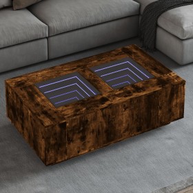 Coffee table with Infinity LED smoked oak 116x69x40 cm by , Coffee table - Ref: Foro24-3284060, Price: 228,88 €, Discount: %