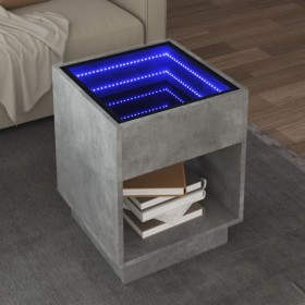 Mesa de centro con Infinity LED gris hormigón 40x40x50 cm de , Mesas de centro - Ref: Foro24-847647, Precio: 78,99 €, Descuen...