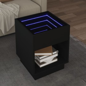 Coffee table with Infinity LED black 40x40x50 cm by , Coffee table - Ref: Foro24-847645, Price: 80,99 €, Discount: %