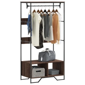 Engineered wood brown oak wardrobe 90x50x180 cm by , Dresser Organizers and Bar Hangers - Ref: Foro24-848673, Price: 120,99 €...