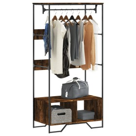 Engineered wood smoked oak wardrobe 90x50x180 cm by , Dresser Organizers and Bar Hangers - Ref: Foro24-848671, Price: 117,68 ...