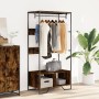 Engineered wood smoked oak wardrobe 90x50x180 cm by , Dresser Organizers and Bar Hangers - Ref: Foro24-848671, Price: 117,56 ...