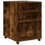 Side table with wheels made of smoked oak wood, 55x60x78cm. by , Filing cabinets - Ref: Foro24-853159, Price: 87,73 €, Discou...