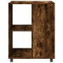 Side table with wheels made of smoked oak wood, 55x60x78cm. by , Filing cabinets - Ref: Foro24-853159, Price: 87,73 €, Discou...