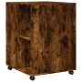 Side table with wheels made of smoked oak wood, 55x60x78cm. by , Filing cabinets - Ref: Foro24-853159, Price: 87,73 €, Discou...