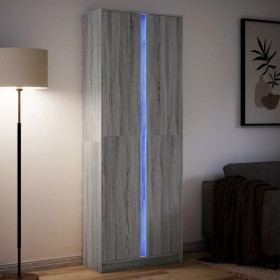 Aparador con LED madera ingeniería gris Sonoma 74x32,5x200 cm de , Aparadores - Ref: Foro24-3307896, Precio: 207,99 €, Descue...