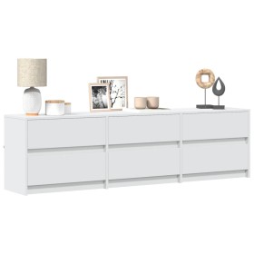 TV stand with LED lights, engineered wood, white, 180x34x50 cm by , TV Furniture - Ref: Foro24-3307926, Price: 190,22 €, Disc...