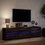 Mueble de TV LED madera ingeniería marrón roble 180x34x50 cm de , Muebles TV - Ref: Foro24-3307932, Precio: 189,98 €, Descuen...