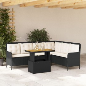 Garden sofa set 2 pieces and black synthetic rattan cushions by , Garden sets - Ref: Foro24-3262087, Price: 428,63 €, Discoun...