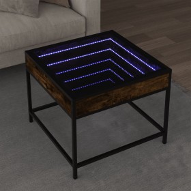 Coffee table with Infinity LED smoked oak 50x50x41 cm by , Coffee table - Ref: Foro24-847679, Price: 82,99 €, Discount: %