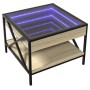 Coffee table with Infinity LED Sonoma oak 50x50x38 cm by , Coffee table - Ref: Foro24-847698, Price: 86,89 €, Discount: %