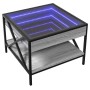 Coffee table with Infinity LED Sonoma gray 50x50x38 cm by , Coffee table - Ref: Foro24-847700, Price: 89,82 €, Discount: %