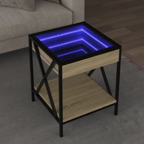 Coffee table with Infinity LED Sonoma oak 40x40x49 cm by , Coffee table - Ref: Foro24-847693, Price: 72,99 €, Discount: %