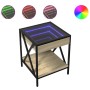 Coffee table with Infinity LED Sonoma oak 40x40x49 cm by , Coffee table - Ref: Foro24-847693, Price: 72,68 €, Discount: %