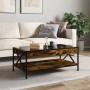 Coffee table with Infinity LED smoked oak 90x50x38 cm by , Coffee table - Ref: Foro24-847709, Price: 117,87 €, Discount: %