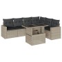 7-piece garden sofa set with light gray PE rattan cushions by , Garden sets - Ref: Foro24-3267302, Price: 554,10 €, Discount: %