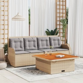 Garden sofa set with beige cushions 3 pcs PE rattan by , Garden sets - Ref: Foro24-3262589, Price: 613,39 €, Discount: %