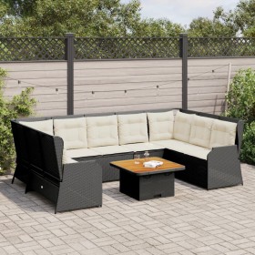 7-piece garden furniture set with black synthetic rattan cushions by , Garden sets - Ref: Foro24-3262369, Price: 977,96 €, Di...