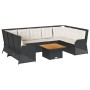 Set de muebles de jardín y cojines 7 pzas ratán sintético negro de , Conjuntos de jardín - Ref: Foro24-3262369, Precio: 977,9...