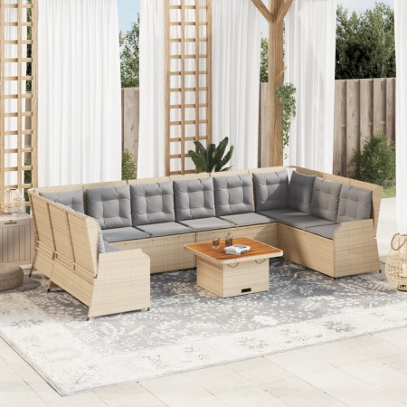 7-piece garden furniture set with synthetic beige rattan cushions by , Garden sets - Ref: Foro24-3262381, Price: 1,00 €, Disc...