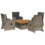 Set de muebles de jardín 5 pzas y cojines ratán sintético gris de , Conjuntos de jardín - Ref: Foro24-3262741, Precio: 650,22...