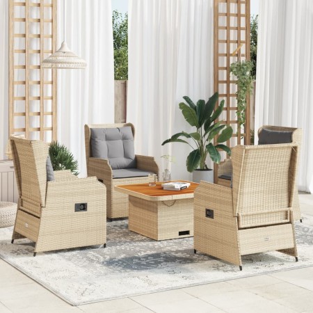 Gartenmöbel-Set, 5-teilig, mit beigen Polstern aus synthetischem Rattan. von , Gartensets - Ref: Foro24-3262736, Preis: 610,3...