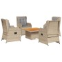 Set muebles de jardín 5 pzas con cojines ratán sintético beige de , Conjuntos de jardín - Ref: Foro24-3262736, Precio: 610,34...