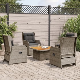 Gartenmöbel-Set 5-teilig mit grauen Polstern aus synthetischem Rattan von , Gartensets - Ref: Foro24-3262734, Preis: 609,63 €...