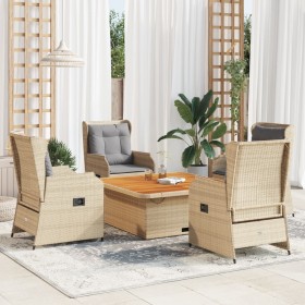 Gartenmöbel-Set, 5-teilig, mit beigen Polstern aus synthetischem Rattan. von , Gartensets - Ref: Foro24-3262743, Preis: 691,1...