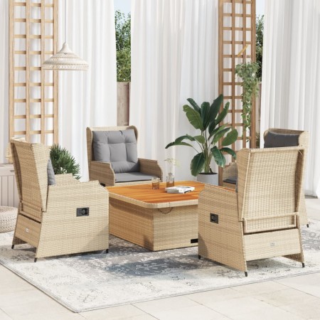 Gartenmöbel-Set, 5-teilig, mit beigen Polstern aus synthetischem Rattan. von , Gartensets - Ref: Foro24-3262743, Preis: 692,9...