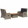 3-piece garden furniture set and gray synthetic rattan cushions by , Garden sets - Ref: Foro24-3262748, Price: 537,03 €, Disc...