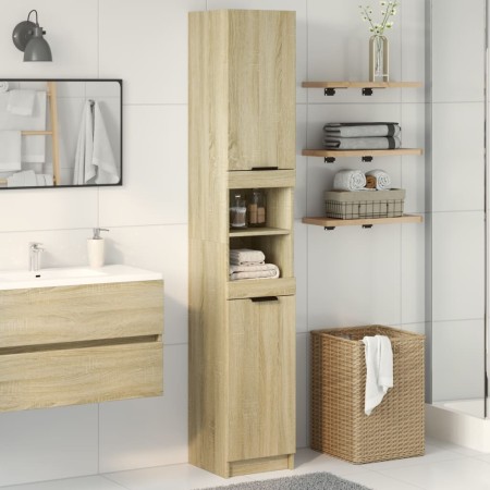 Engineered wood bathroom cabinet in Sonoma oak, measuring 32x34x188.5 cm. by , Bathroom furniture - Ref: Foro24-849656, Price...