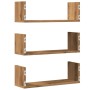 Wall shelves 3 units engineered wood artisian 58x18x18 cm by , Shelves and shelves - Ref: Foro24-853289, Price: 29,60 €, Disc...