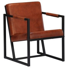 Brown genuine leather armchair by , Armchairs - Ref: Foro24-247800, Price: 228,75 €, Discount: %